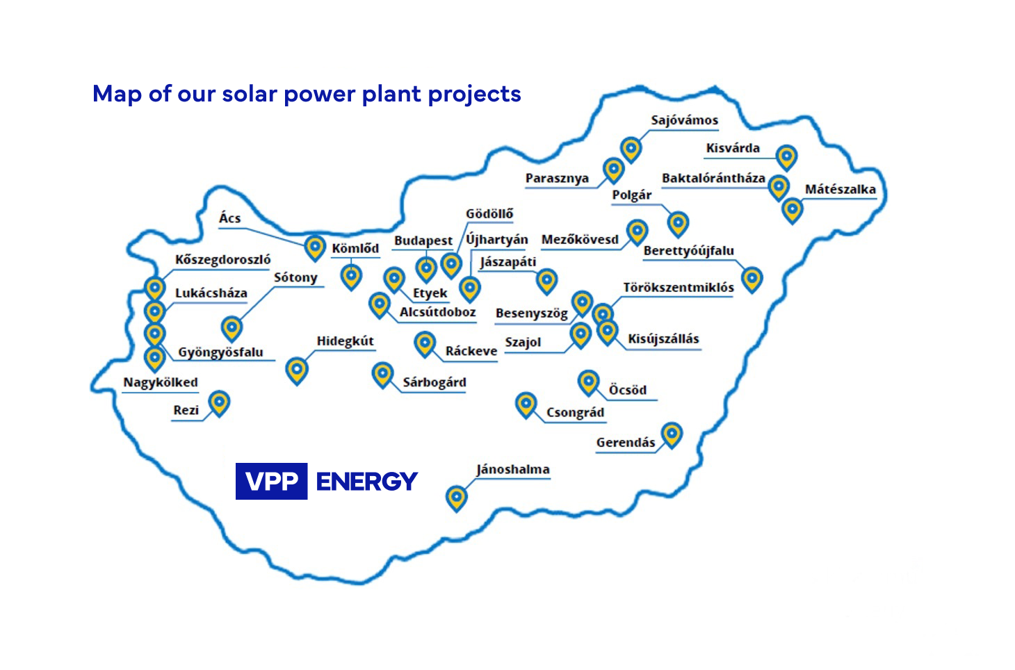 Map of our solar power plant projects